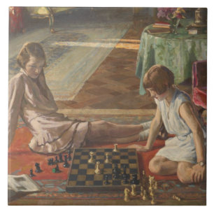 The Chess Players (door John Lavery) Tegeltje