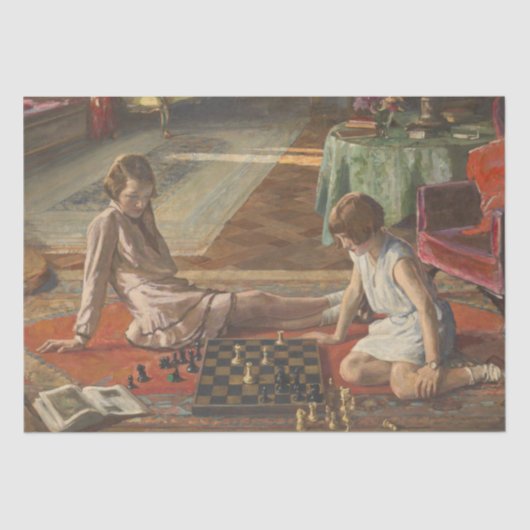 The Chess Players (door John Lavery) Tissuepapier (Voorkant)