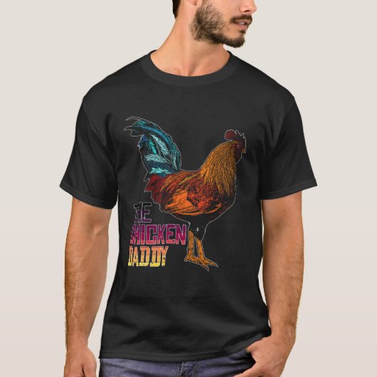The Chicken Daddy Retro Colour Chicken Poultry Ani T-shirt (Voorkant)