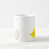The Chicken or the Egg Schattigee Paas Cartoon Gra Koffiemok (Center)