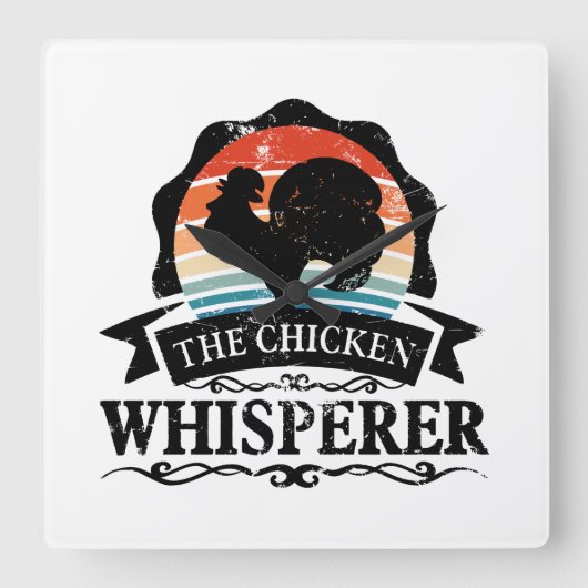 The Chicken Whisperer Funny Vierkante Klok (Voorkant)