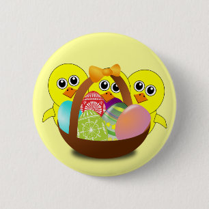 The Chicks Easter Basket - Ronde Button 5,7 Cm