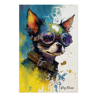 The Chihuahua Dog With Sunglasses - Composition002 Perfect Poster