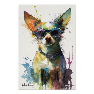The Chihuahua Dog With Sunglasses - Composition007 Perfect Poster