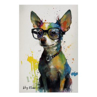 The Chihuahua Dog With Sunglasses - Composition010 Perfect Poster