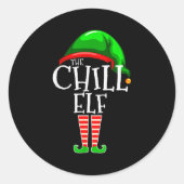 The Chill Elf Family Matching Group Christmas Gift Ronde Sticker (Voorkant)