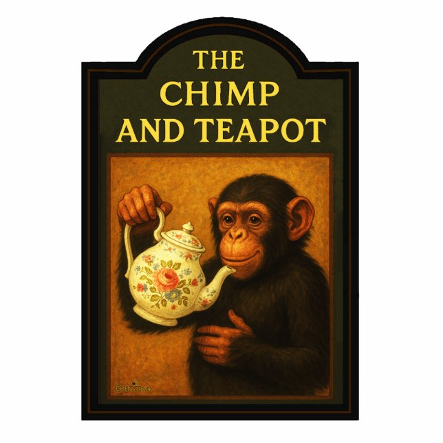 The Chimp And Teapot Pub Fotobeeldje Magneet (Voorkant)
