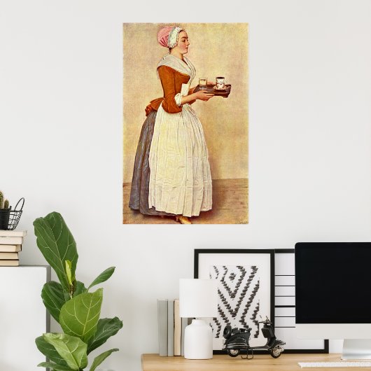 The Chocolate Girl by Jean-Etienne Liotard Poster (Thuiskantoor)