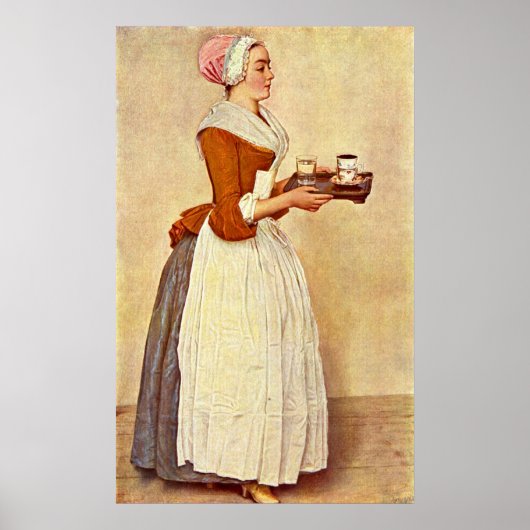 The Chocolate Girl by Jean-Etienne Liotard Poster (Voorkant)