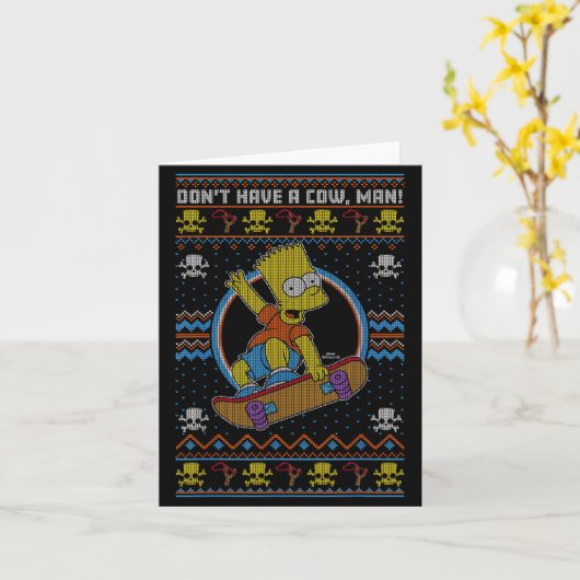 The Christmas Bart Don't Have A Cow Ugly Sweater  Kaart (Gele Bloem)