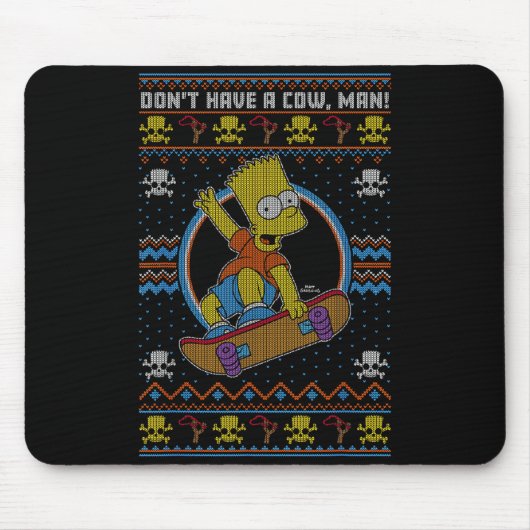 The Christmas Bart Don't Have A Cow Ugly Sweater  Muismat (Voorkant)