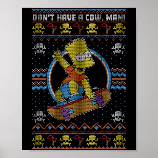 The Christmas Bart Don't Have A Cow Ugly Sweater  Poster (Voorkant)