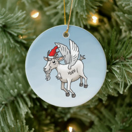The Christmas Goat That Flew Keramisch Ornament