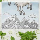 The Christmas Goat's Flight in the Mountains Theedoek (Gevouwen)