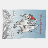 The Christmas Goat's Flight in the Mountains Theedoek (Horizontaal)