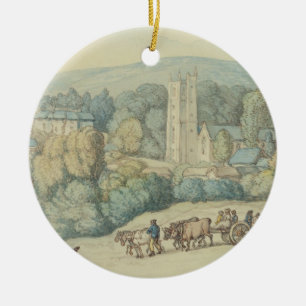 The Church and Village of St. Cue, Cornwall, c.181 Keramisch Ornament