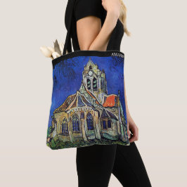 The Church at Auvers – Custom Text Tote Bag