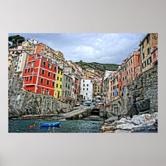 The Cinque Terre - Riomaggiore, Italië 24x36 Poster (Voorkant)