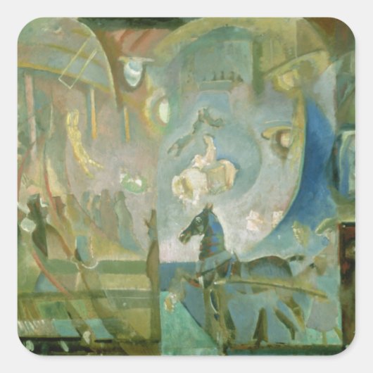 The Circus, c.1910 Vierkante Sticker (Voorkant)