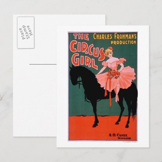 The Circus Girl - Woman on Horse Theatrical Briefkaart (Voorkant / Achterkant)