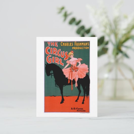 The Circus Girl - Woman on Horse Theatrical Briefkaart (Staand voorkant)