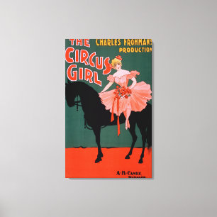 The Circus Girl - Woman on Horse Theatrical Canvas Afdruk