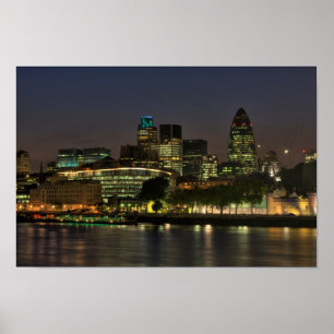 The City of London at night Poster