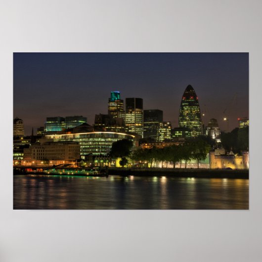 The City of London at night Poster (Voorkant)
