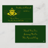 The Claddagh (Gold) (bruiloft) Plaatskaartje (Voorkant / Achterkant)