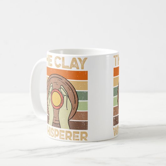 The Clay Whisperer Retro Ceramics Artist Clay Pott Koffiemok (Voorkant links)