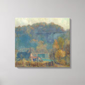 The Cliff at Morning, Ozarks (olie op canvas) Canvas Afdruk (Voorkant)
