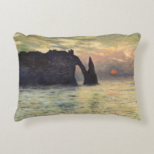 The Cliff Etretat, Sunset by Claude Monet Accent Kussen