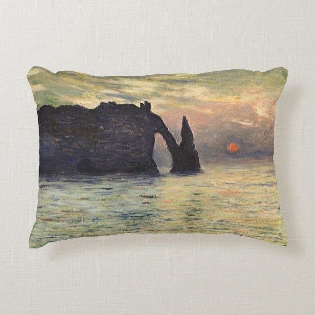 The Cliff Etretat, Sunset by Claude Monet Accent Kussen (Voorkant)