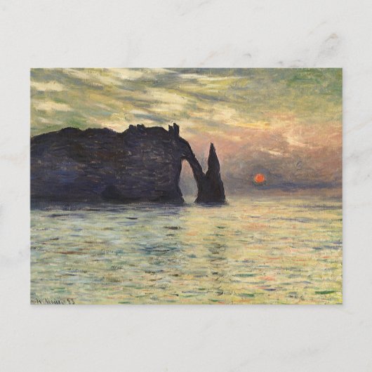 The Cliff Etretat, Sunset by Claude Monet Briefkaart (Voorkant)