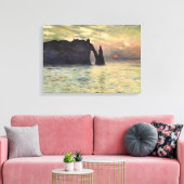 The Cliff Etretat, Sunset by Claude Monet Canvas Afdruk (Insitu (Woonkamer))
