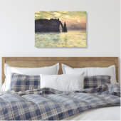 The Cliff Etretat, Sunset by Claude Monet Canvas Afdruk (Insitu (Slaapkamer))