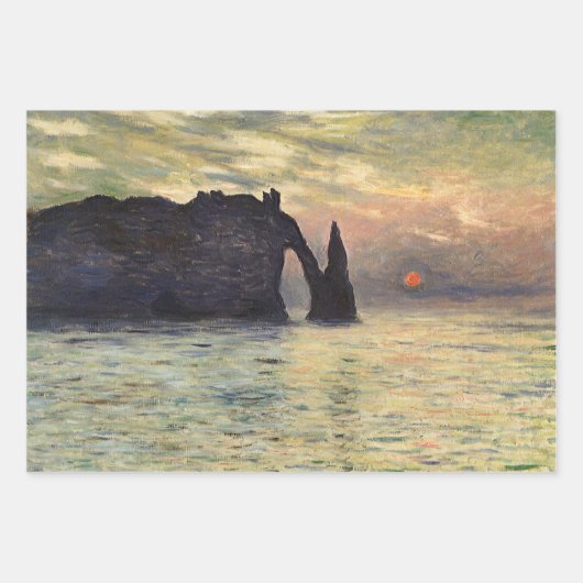 The Cliff Etretat, Sunset by Claude Monet Inpakpapier Vel (Voorkant 3)