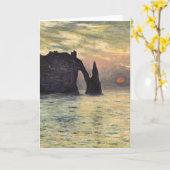 The Cliff Etretat, Sunset by Claude Monet Kaart (Gele Bloem)