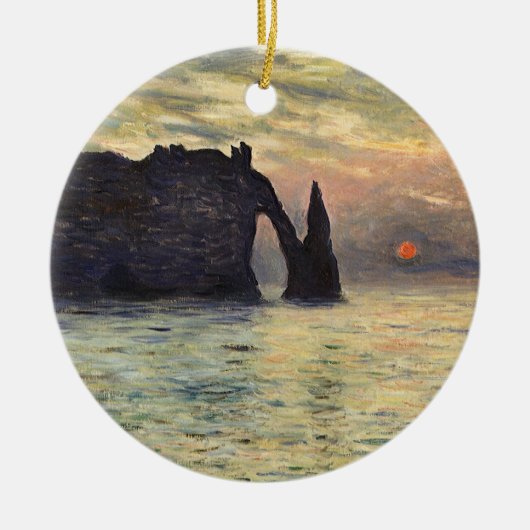 The Cliff Etretat, Sunset by Claude Monet Keramisch Ornament (Voorkant)