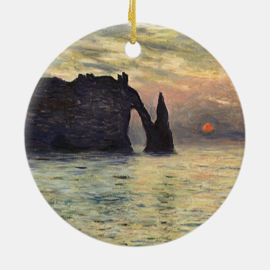 The Cliff Etretat, Sunset by Claude Monet Keramisch Ornament (Achterkant)