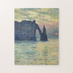 The Cliff Etretat Sunset by Claude Monet Legpuzzel