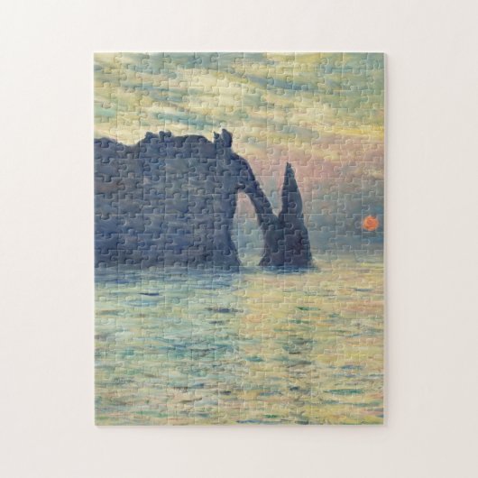 The Cliff Etretat Sunset by Claude Monet Legpuzzel (Verticaal)