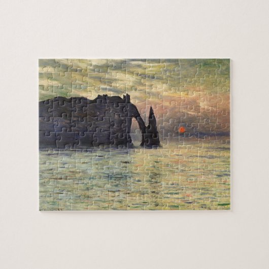 The Cliff Etretat, Sunset by Claude Monet Legpuzzel (Horizontaal)