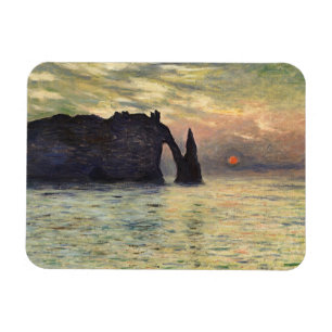 The Cliff Etretat, Sunset by Claude Monet Magneet