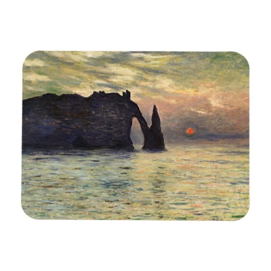 The Cliff Etretat, Sunset by Claude Monet Magneet (Horizontaal)