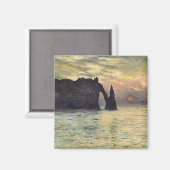 The Cliff Etretat, Sunset by Claude Monet Magneet (Voorkant / Achterkant)