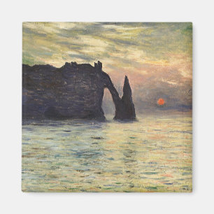 The Cliff Etretat, Sunset by Claude Monet Magneet