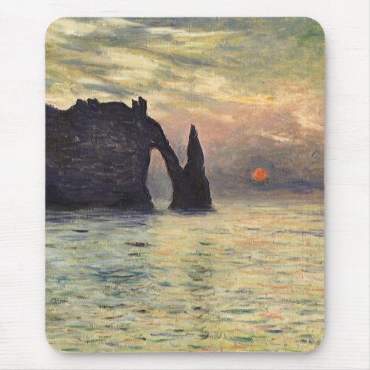 The Cliff Etretat, Sunset by Claude Monet Muismat (Voorkant)