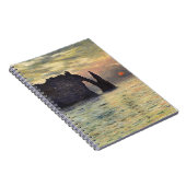 The Cliff Etretat, Sunset by Claude Monet Notitieboek (Rechterzijde)