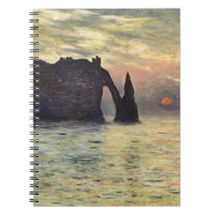 The Cliff Etretat, Sunset by Claude Monet Notitieboek